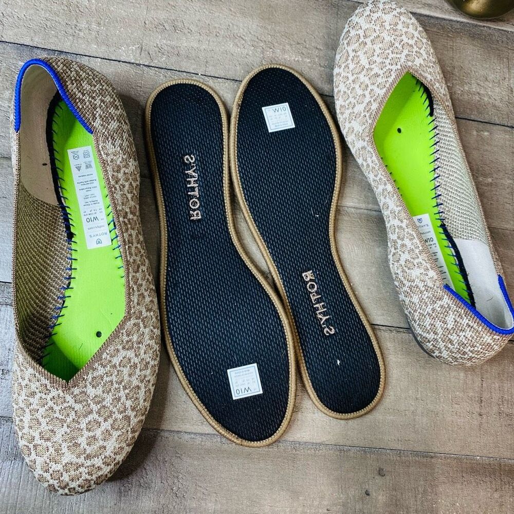 Rothy's Leopard Print Flats with Blue Accents - Picture 7 of 8